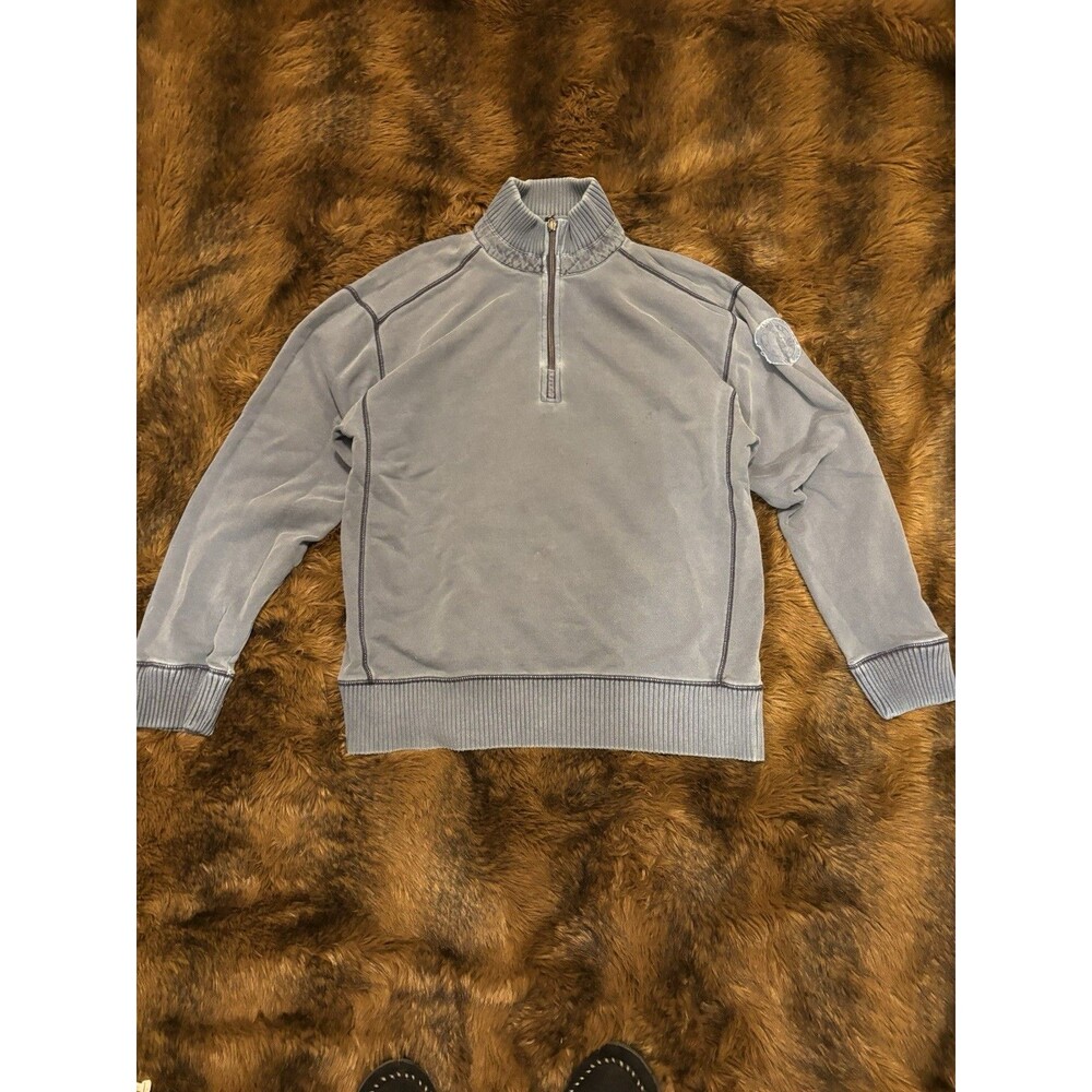 Tommy Bahama Relax Pro Leisure Tour blue quarter zip sweatshirt w/ Patch Logo Lg